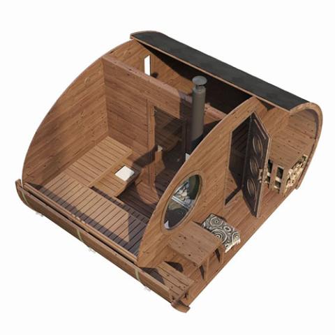 8 Person SaunaLife Model G11 Outdoor Sauna Kit