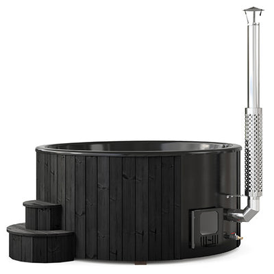 SaunaLife 7 person Wood-Fired Hot Tub Black S6B
