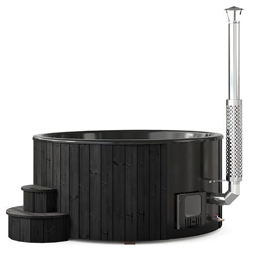 SaunaLife 7 person Wood-Fired Hot Tub Black S6B