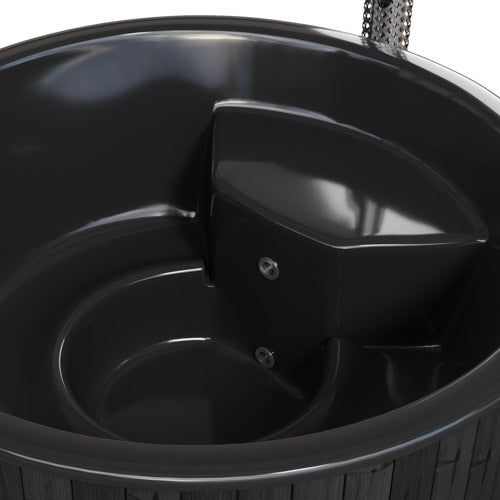 SaunaLife 7 person Wood-Fired Hot Tub Black S6B