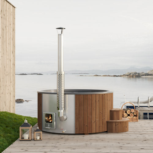 SaunaLife 7 person Wood-Fired Hot Tub Natural S6N