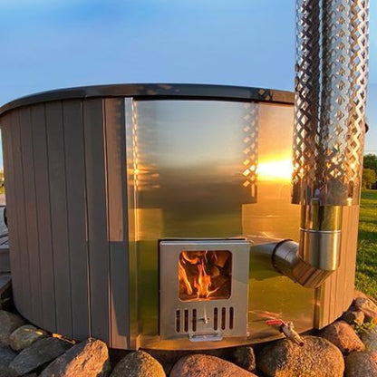 SaunaLife 6 person Wood-Fired Hot Tub Natural