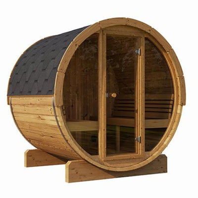 SaunaLife Model E8G Sauna Barrel Glass Front